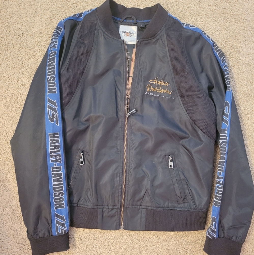 Harley Davidson Women's 115th Anniversary Black Bomber jacket,  Large